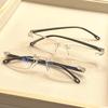 pcs Vintage Style Reading Glasses Rectangular Rimless Frame Anti Blue Light Glass for Farsightedness