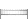 VidaXL Garden Fence with Steel Arch 359 X 80 Cm Black 277648
