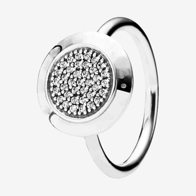 

Кольцо из стерлингового серебра 925 пробы, блестящее круглое кольцо с кристаллами для женщин, подарок на свадьбу, модные украшения 6