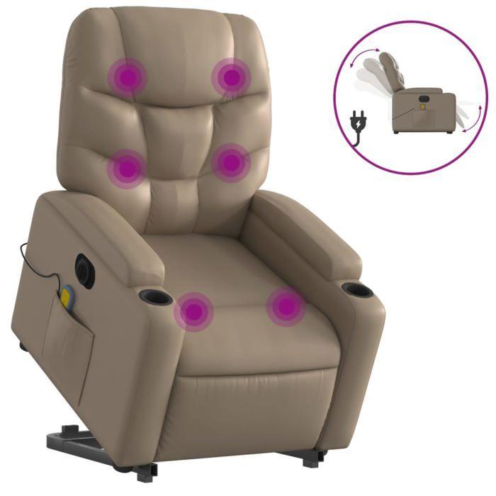VidaXL Electric Massage Recliner, Relaxation Chair with Adjustable Backrest and Footrest, Seat of 3204685