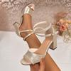 Large size sandals women's summer new fish mouth solid color high heels one-word buckle thick heel sandals