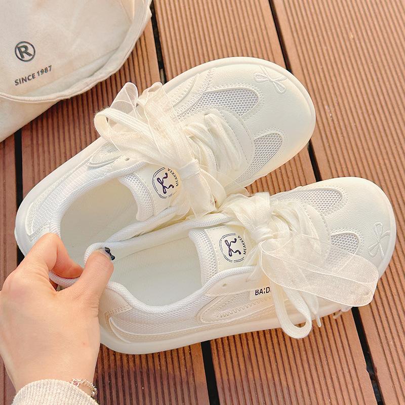 

Little white shoes women s 2025 new summer breathable mesh not stuffy feet shoes with skirts ballet soft-soled women s shoes 40