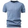 AIOPESON T-shirt a Righe 100% Cotone da Uomo Colore Unico Girocollo Morbidezza al Tatto Comode Casual Abbigliamento Estivo Top