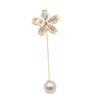 Flower Shape Anti-Exposure Women Brooch Pin Shining Rhinestone Faux Pearls Safety Pin Costume Accessories