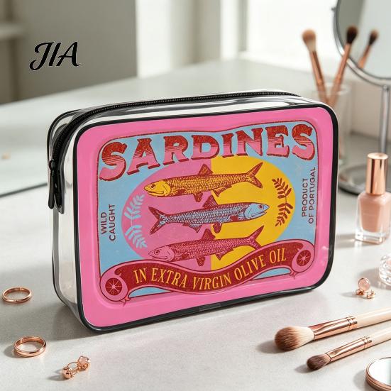 Langlebiger Badezimmerzubehörhalter Sardinendose Kosmetiktasche, Klare Wasserdichte Make-up-Tasche, Reißverschluss Transparente Reise-Aufbewahrungstasche Verschluss Toilettenartikel
