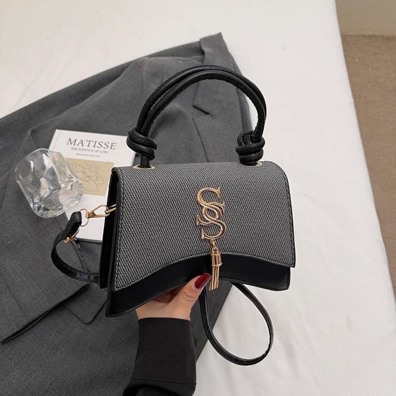 Новая повседневная модная сумка через плечо простая повседневная сумка женская 2025 лето ретро повседневная сумка на цепочке через плечо женская чёрный