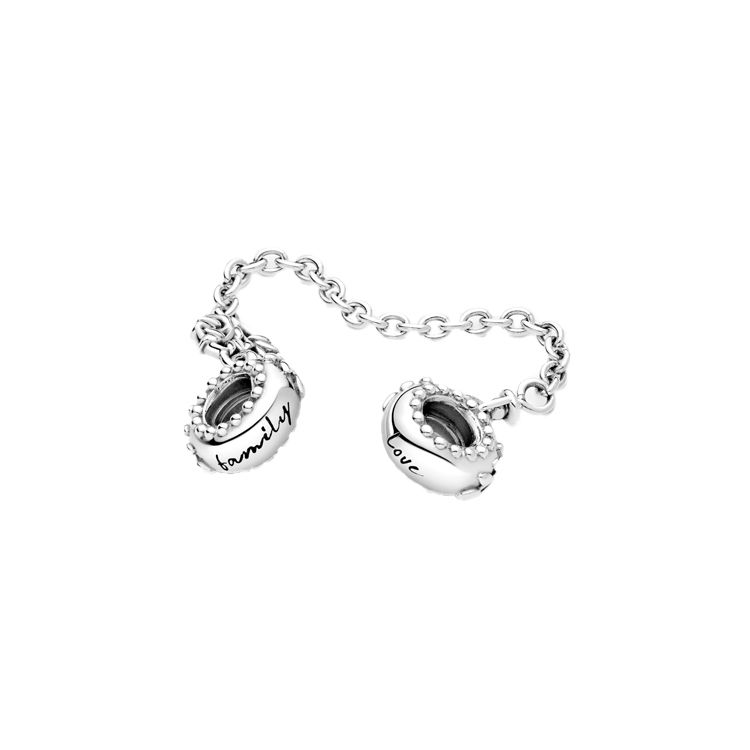 Pandora Silver Heart Family Tree Safety Chain Unisex Jewelry 799293C00