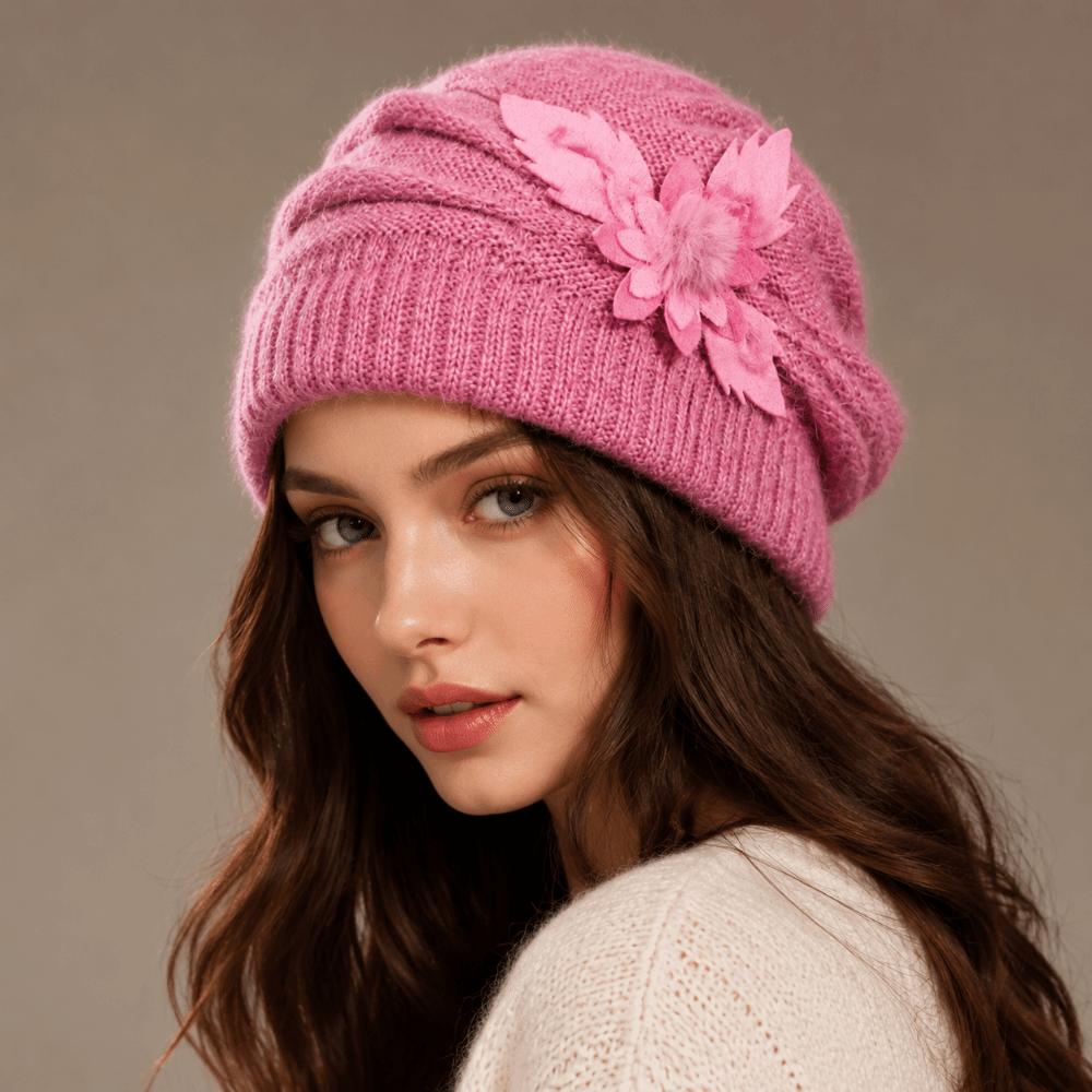 Stretch Warm Knitted Hat Thick Knit Knit Slouchy Beanie Comfy Fleece Beanie  Autumn Winter