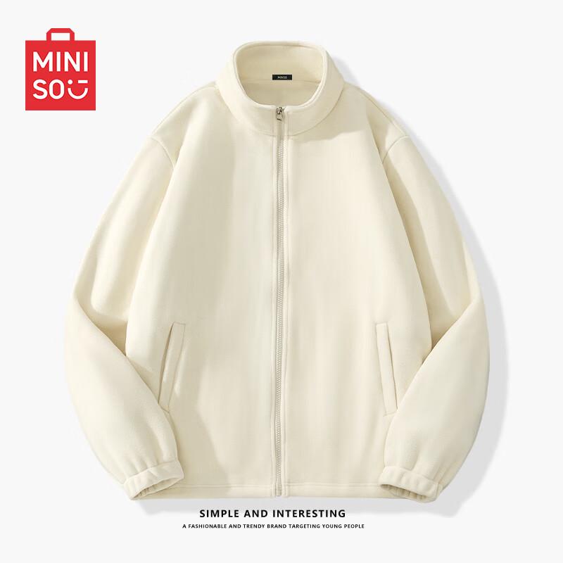MINISO Men's Double-Sided Fleece-Lined Stand Collar Jacket