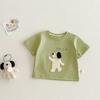 Kids Cartoon Patch T Shirt 3D Elephant Print Summer Short Sleeve Top Boys Girls Lightweight Base Shirt