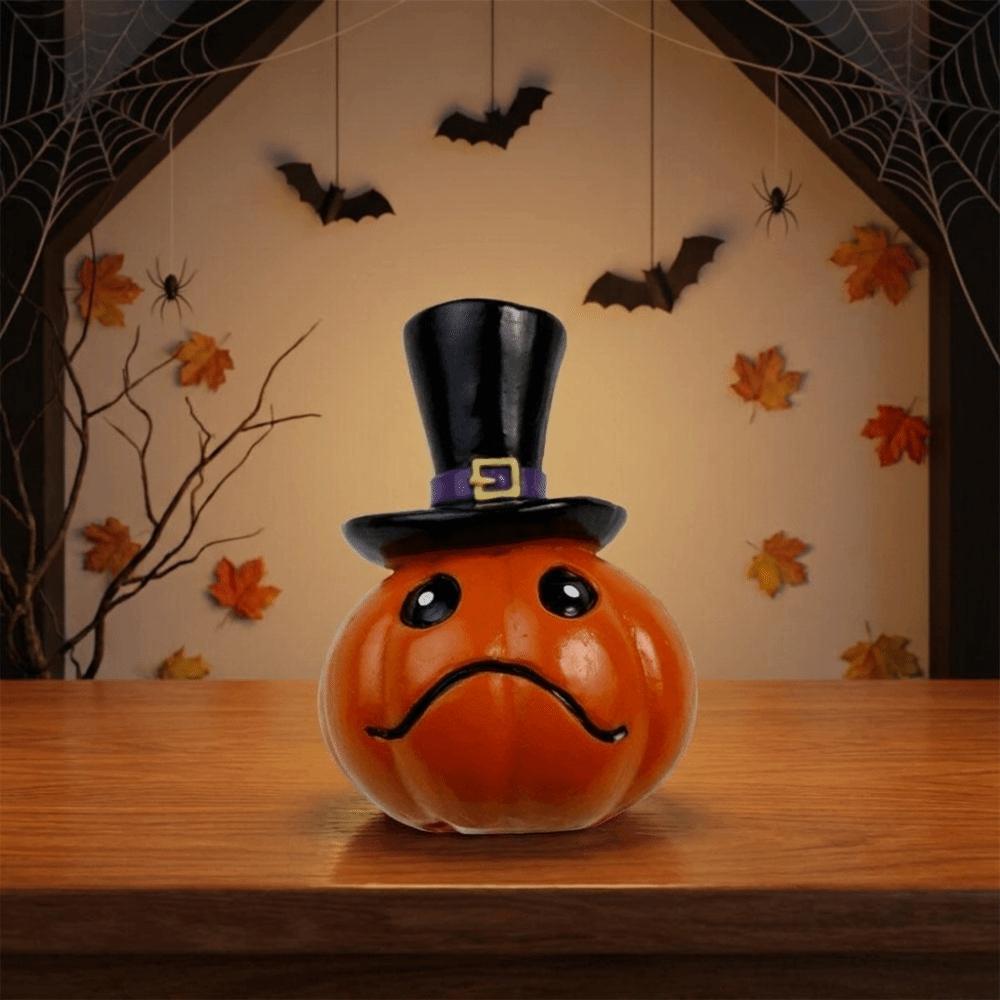 Cartoon Pumpkins Figurine Resin 3D Printed Statue Creative Halloween Miniature Dashboard