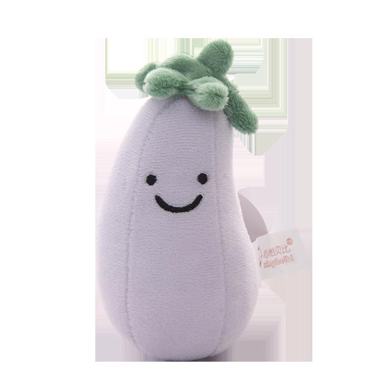 Funny Eggplant Stress Relief Plush Toy - Cute Vegetable Backpack Pendant & Birthday Gift for Women