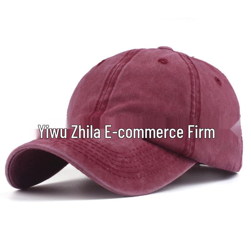 Solid Color Distressed Washed Baseball Cap - Minimalist Casual Hip Hop Style