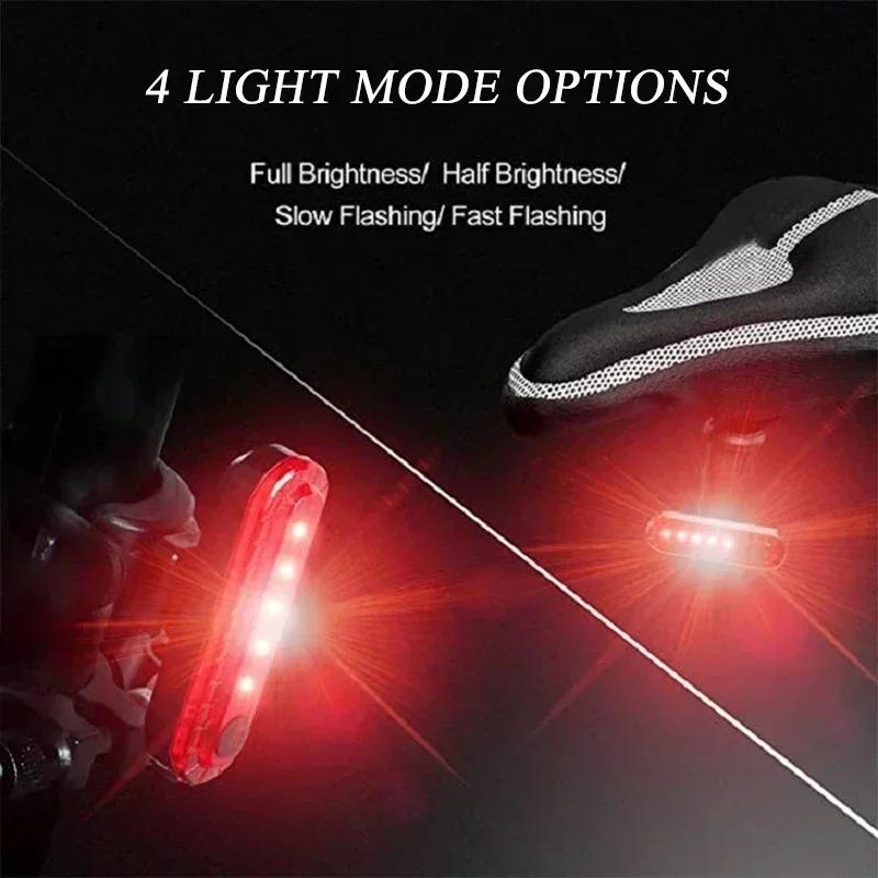 Bicycle Rear Light Ultralight Brightness Bicycle Taillight USB Rechargeable Mtb Night Riding Warning Lamp Cycling Accessories