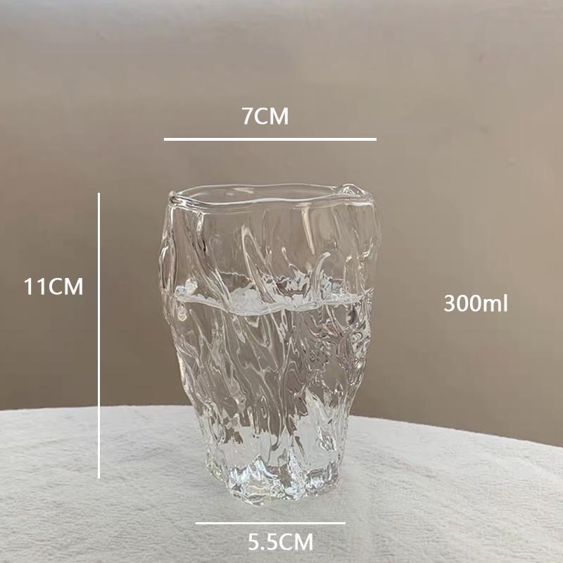 

Glass Water Cup Twist Fold Cup Household Unique Fruit Juice Tea Cup Lovely Beer Cup Ins Style Advanced Simple Korean Milk Cup 300ml