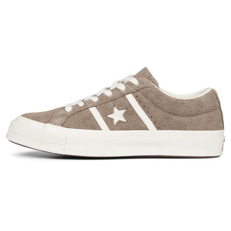 Converse One Star Academy Low Top Suede Retro Non-slip Wear-resistant Lightweight Low-top Skate Shoes Unisex Gray and White