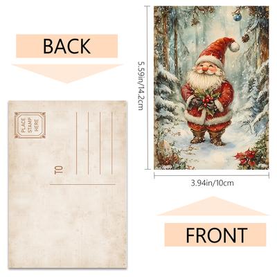 32pcs, Christmas Gnome Postcard, Cute and Retro, Birthday/anniversary Gift, Collectible, Suitable for Gift-giving, Can Be Mailed