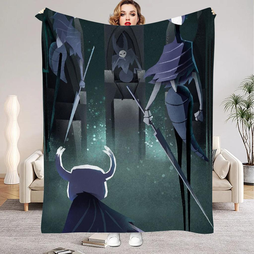Hollow Knight Blanket Cartoon Game Printed Flannel Blanket for Home Living Room Bedroom Decor New Year Christmas Gift for Fans