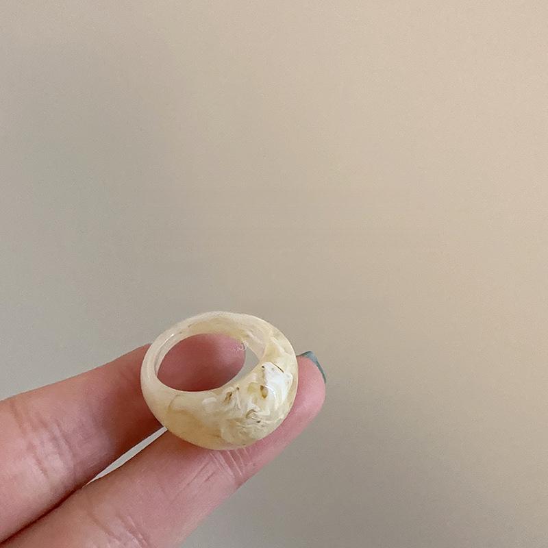 Kladdig harts geometrisk oval ring enkel och fashionabel personlig pekfingerring mångsidig nisch exklusiva smycken