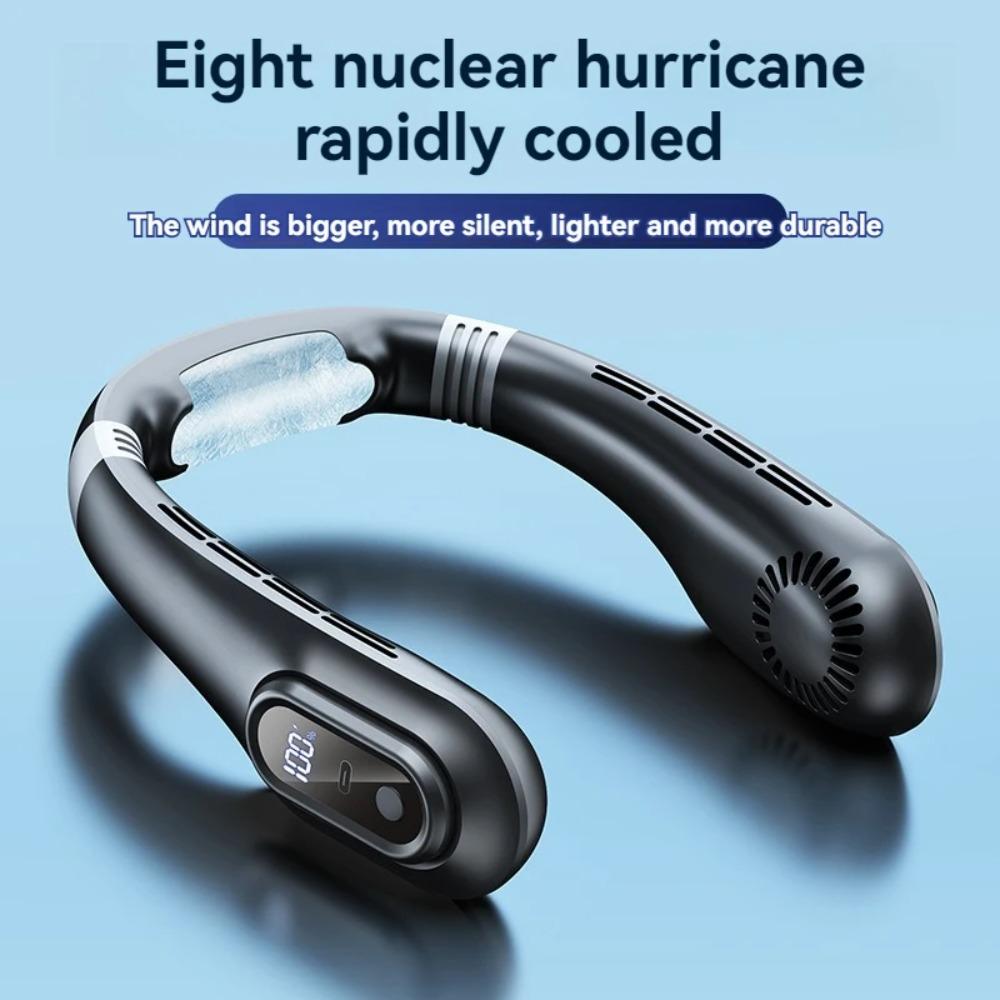 Summer Lazy Person Hanging Neck Fan Outdoor No Leaf Silent Small Fan Air Conditioning Fan Charging Portable Travel Small Electri