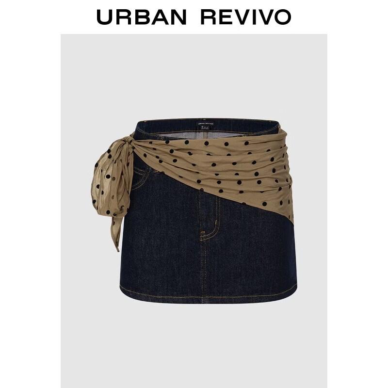 UR2026 Autumn Retro Polka Dot Denim Skirt Pants 27