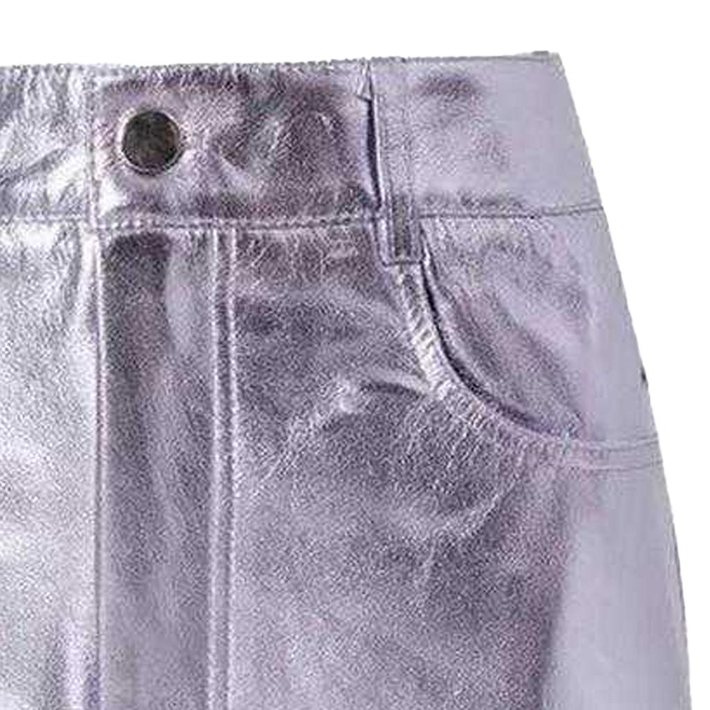 AmyLynn Womens/Ladies Metallic Pocket Mini Skirt