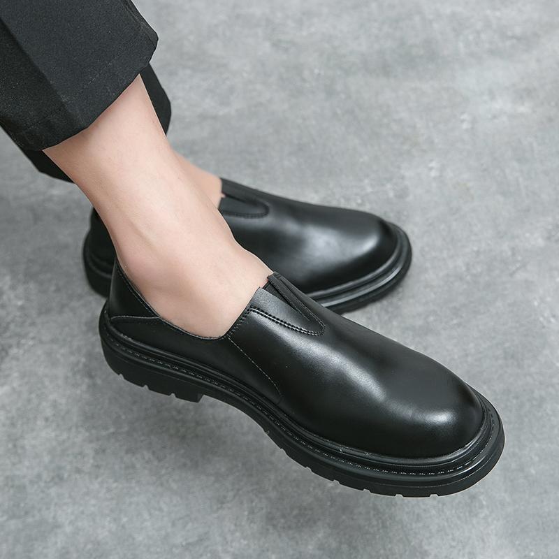 Personality Leather Men Shoes Loafers Mens Slip On Flats Shoes Comfortable Half Drag Lightweight Business Shoes Driving Shoes
