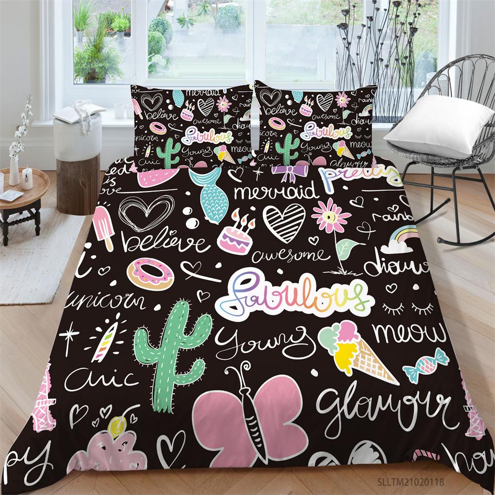 Bed Set Home Decor Bedding Set 3D Creative Soft Bedclothes Comforter Duvet Cover Microfiber Quilt Cover