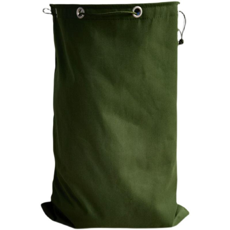 Thickened Large Canvas Bag in Army Green & Black - Jute Woven for Moving, Packing, or Luggage Document