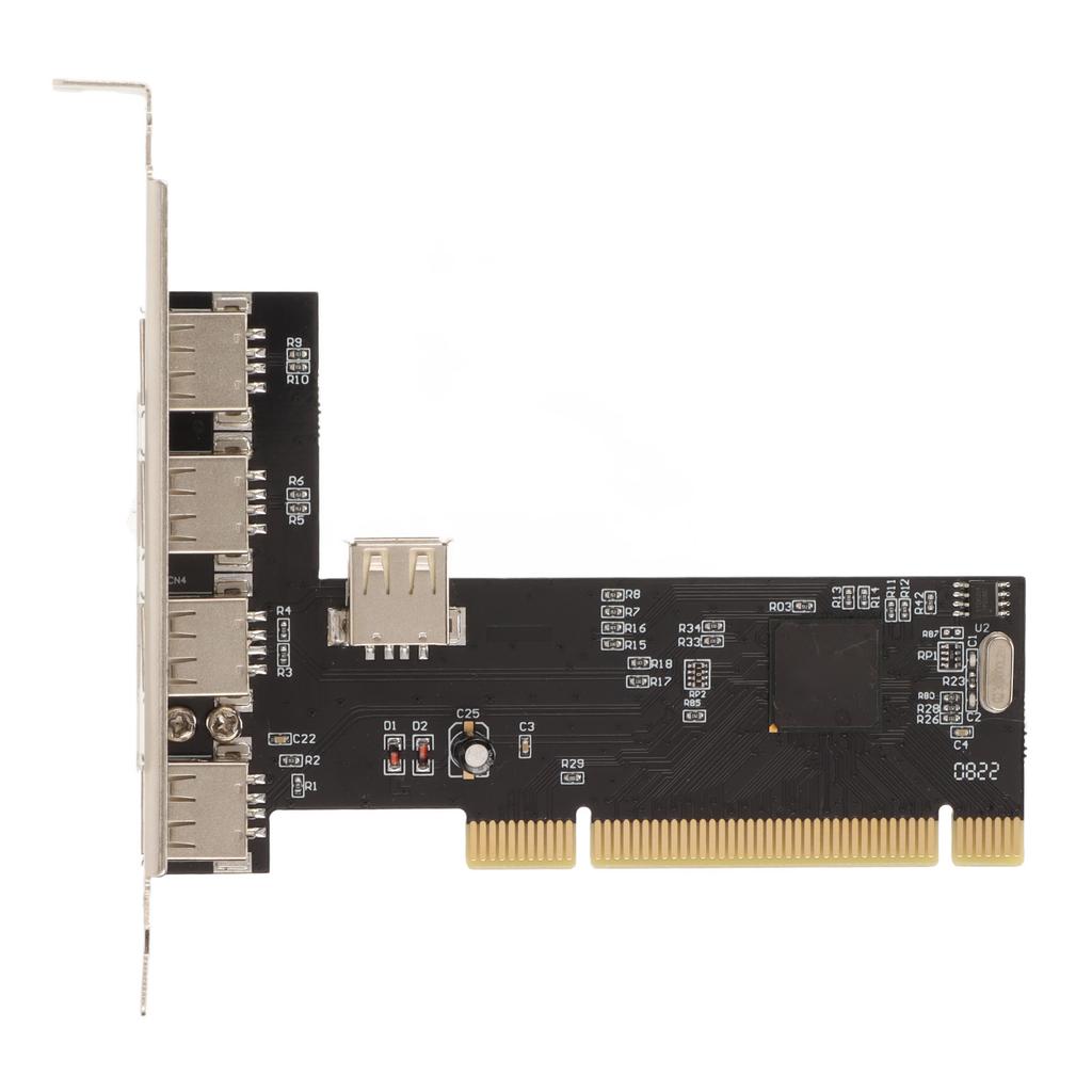 PCI to USB2.0 Internal Expansion Card 5 Port 480Mbps Plug and Play 4 External 1 Internal PCI