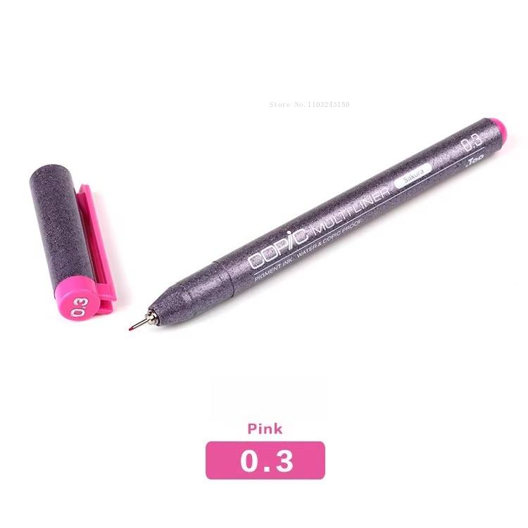 Japanese Colored Hook Line Pen Waterproof Art Supplies Anime Architectural Design Ink Tube Drawing Pen Watercolor Outline Marker