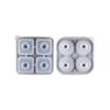 2 pezzi Stampo per cubetti di ghiaccio in silicone 4 cavità Frigorifero Cocktail estivo Whiskey Ice Ball Maker Stampo per cubetti di ghiaccio in cristallo per bar