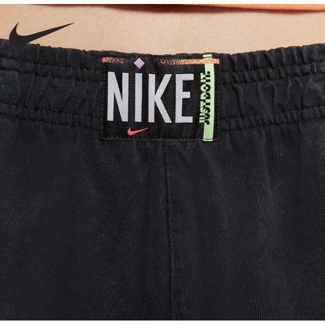 Nike Short taille haute imprimé logo pour femme Noir CZ9858-010