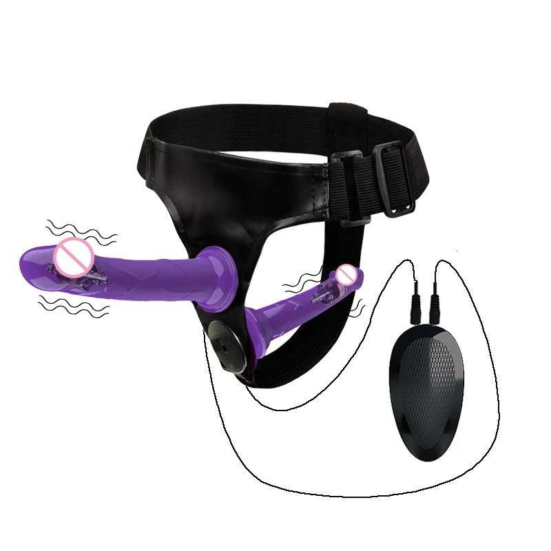 Vibrierendes Strap-On-Geschirr mit Fernbedienung - Dildo-Set für Paare Pegging Duale Stimulationsspiele