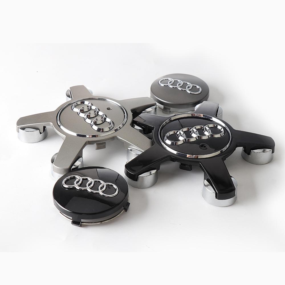 4 szt. Do Audi Sline A3 A4 B5 B6 A3 8P 8V 8L A5 A6 C6 C5 S3 S4 S Koła Samochodowe Dekielki Piasty Pokrywy Emblemat Dekielki Piasty Akcesoria Samochodowe