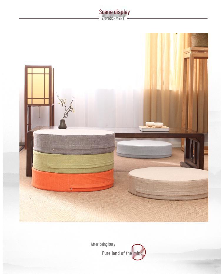 Japanese Linen Bay Window Cushion - Thickened, Removable, Washable Tatami Meditation Mat