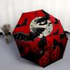 Halloween Mondlicht Nacht Fledermaus Kürbis Dekorativer AufkleberRegenschirm, Tragbarer 3-fach Regenschirm für Damen & Herren, Weihnachtsgeschenk ES326