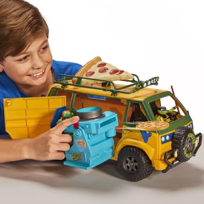 Véhicule miniature - tmnt - les tortues ninja - camion de combats, lance pizza motorisé