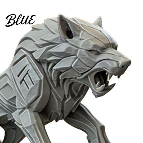 Office Desk Decoration Collectible Desktop Wolf Mechanical Statue 3D Printed Style Figurine Ornament Sculpture Tabletop for Shelf Animal