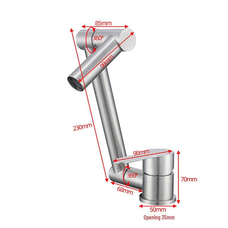 TLXT Wall-Mounted Foldable Stainless Steel Kitchen Faucet