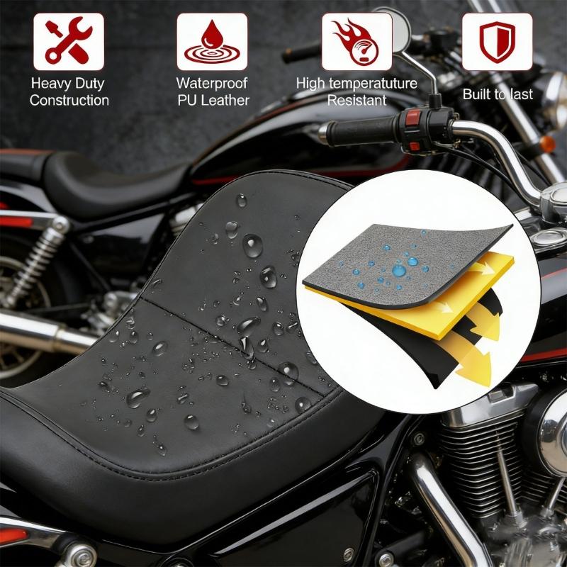 Pack of 1 Adjustable Motorcycle Driver and Backrest with Enhances Lumbar Support for Long Ride Comforts Including Mounting Hardware and Durable