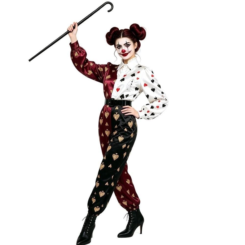 Jumpsuit Halloween Clown Costume Role Playing Dark Circus Costume Harlequin Costume Adult