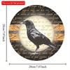 2d Flat 20*20cm, Home Decoration, Crow Wooden Doorplate, Circular Decorative Logo, for Home, Kitchen, Garden, Bedroom, Club Decor.