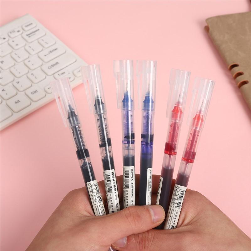 11PCS High Quality Needle Type Gel Pens Black Blue Red Ink Straight Liquid Pen Kawaii Stationery School & Office Supplies
