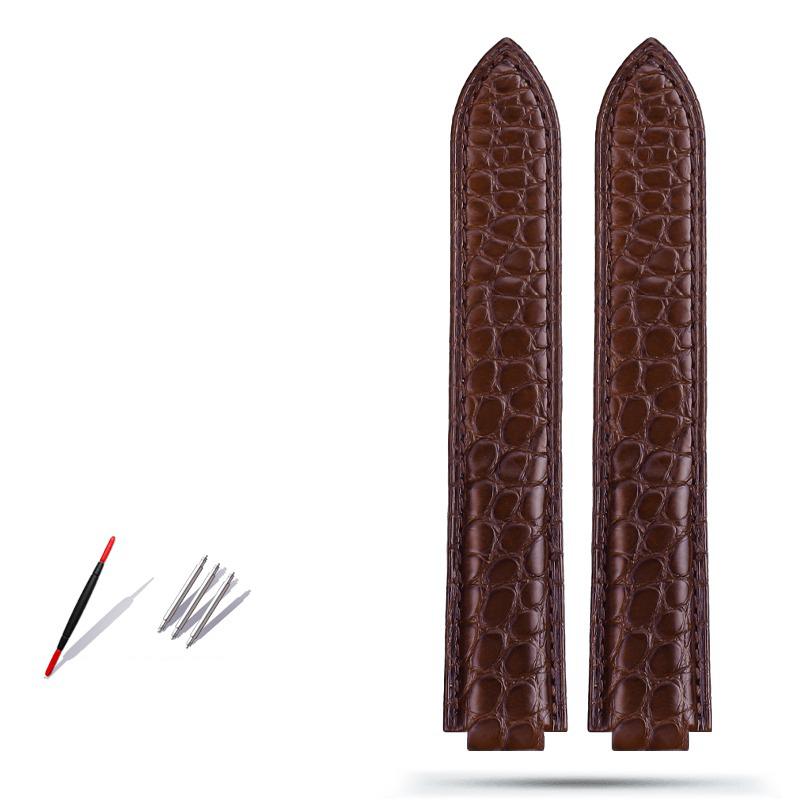 Krokodilleder Uhrenarmband für Cartier Ballon Bleu WSBB0025 W69012Z4 18-11mm 20-12mm 22-14mm Konvexes Uhrenarmband Herren Damen