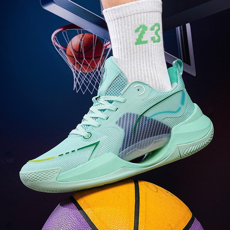 Basketball shoes men's and women's non-slip, wear-resistant and shock-absorbing actual combat, lightweight soft sole, mesh breathable, student lumin