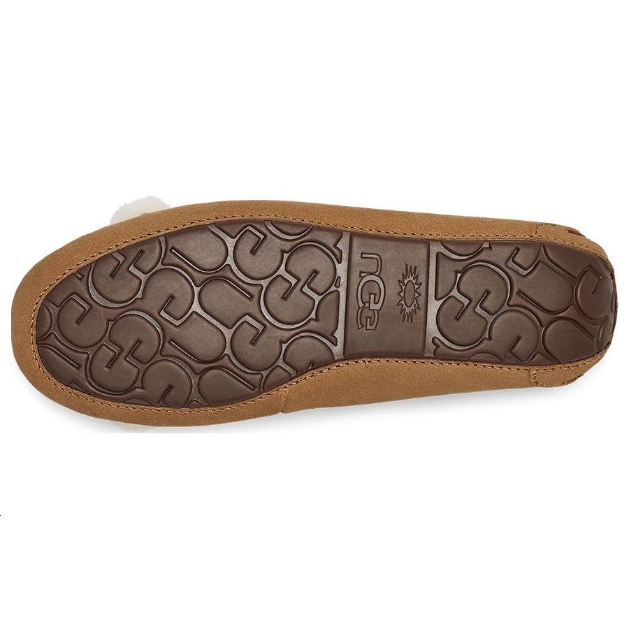 UGG Pohodlné mašličkové baleríny Dámské baleríny Kaštanové 1138373-CHE