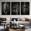 Goldschmuck und Hände, Leinwandgemälde, schwarze Frauenhand, Poster und Drucke, afrikanische Wandkunst, Bilder für moderne Heimdekoration, Wandbild
