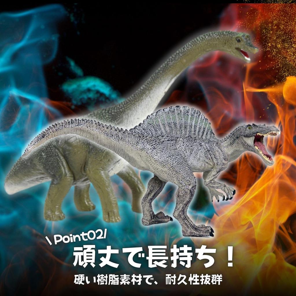 Archnote Dinosaur Spinosaurus Brachiosaurus Realistic Model Dinosaur Toy for Boys Birthday Gift Set & (2 Figures) - Large, -