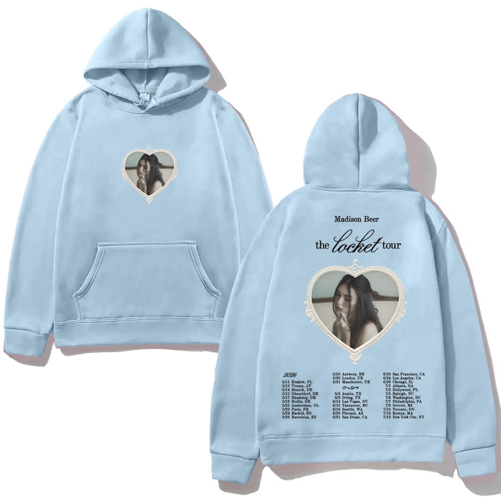 Madison Beer The Locket Tour 2026 Hooded Casual Fleece Sweatshirt Harajuku High Quality Autumn/Winter Comfortable Anime Hoodie Couple Matching Outfit